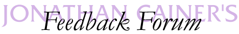 Jonathan Cainer's Feedback Forum